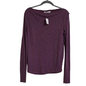 Free People We The Free Kimmi Long Sleeve Top Women's XS Purple Fig Jam Shirt